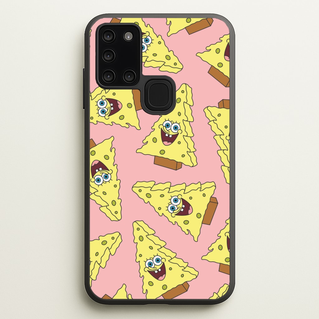 Christmas Tree Cartoon Sponge Pattern Galaxy A21s Case