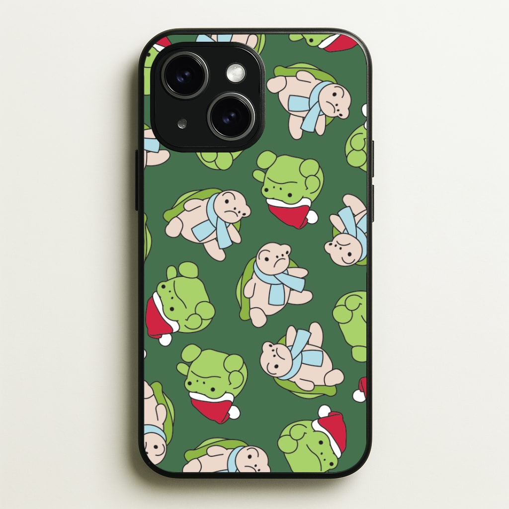Grumpy Christmas Plushies Pattern iPhone 14 Case