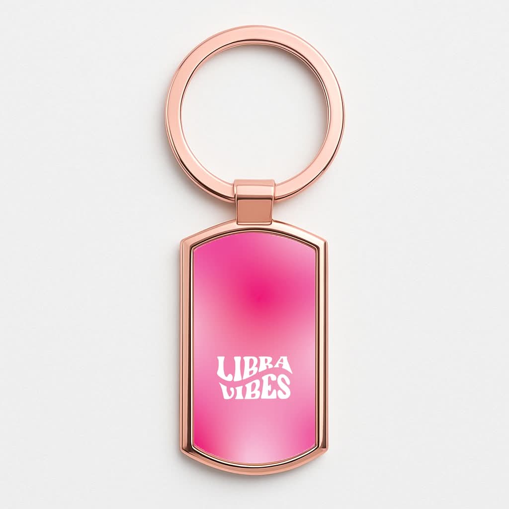 Libra Vibes Gradient Zodiac Rose Gold Keyring