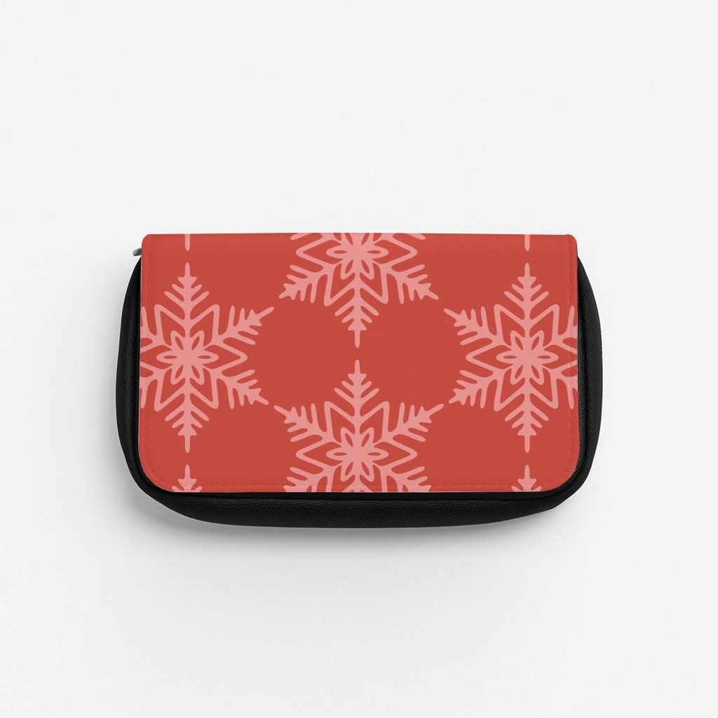 Red Giant Snowflakes Christmas Pattern Pencil Case