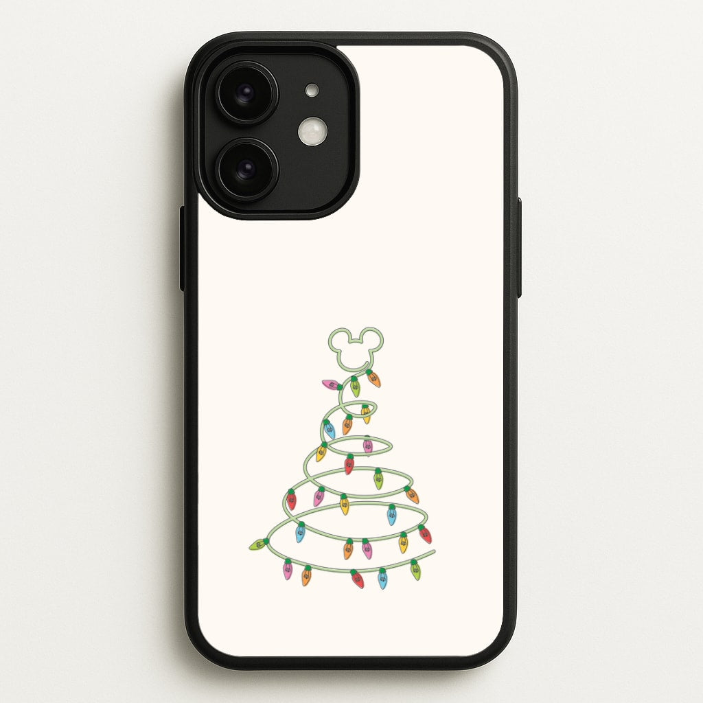 Cartoon Mouse Christmas Tree Lights iPhone 11 Case