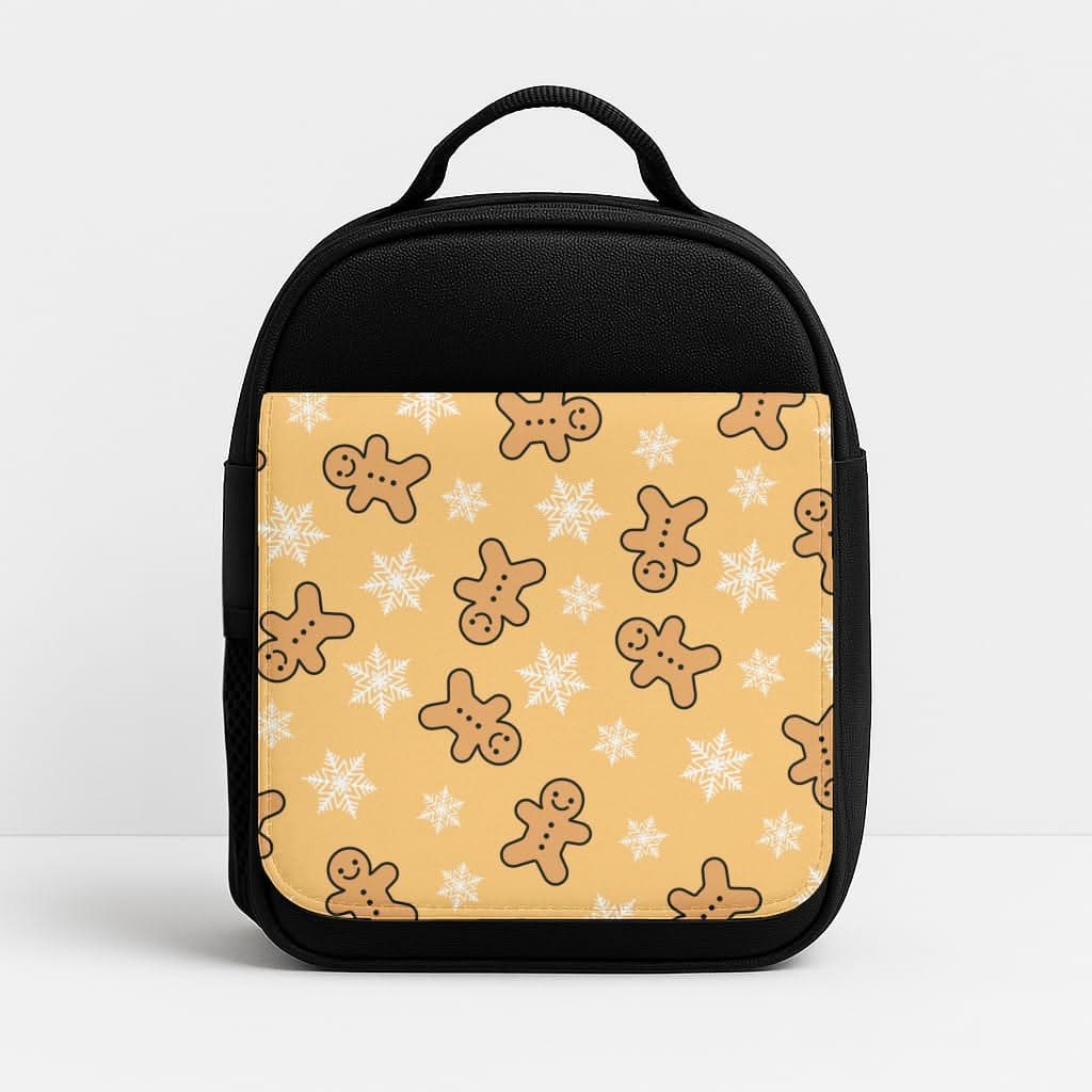 Cute Gingerbread And Snowflakes Pattern Lunchbox