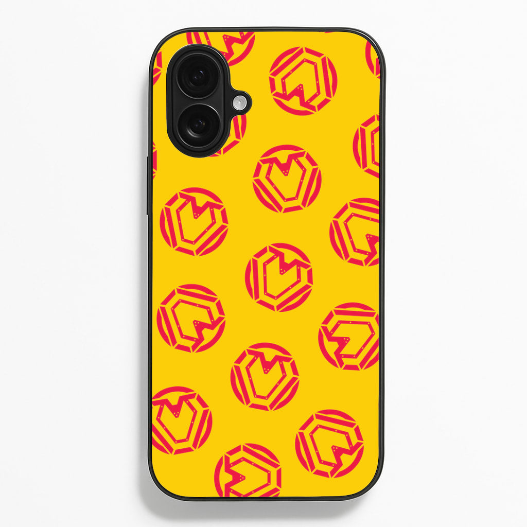 Metal Heart Pattern iPhone 16 Plus Case