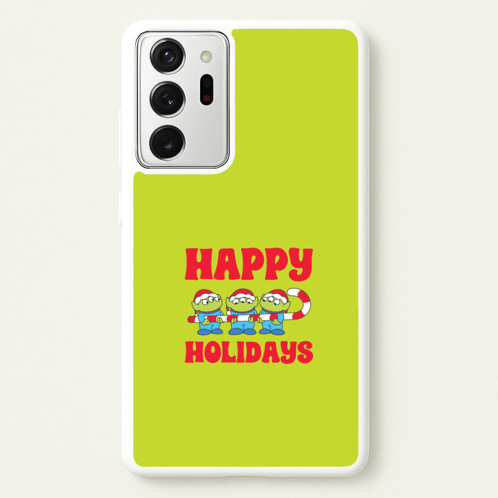 Happy Holidays Cute Green Aliens Galaxy Note 20 Ultra Case