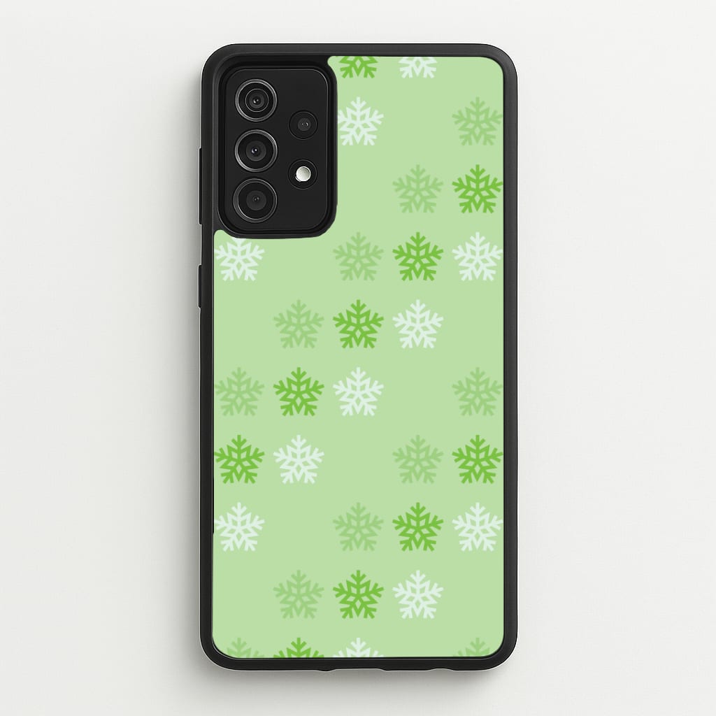 Green Slowflakes Christmas Pattern Galaxy A52 / A52s Case