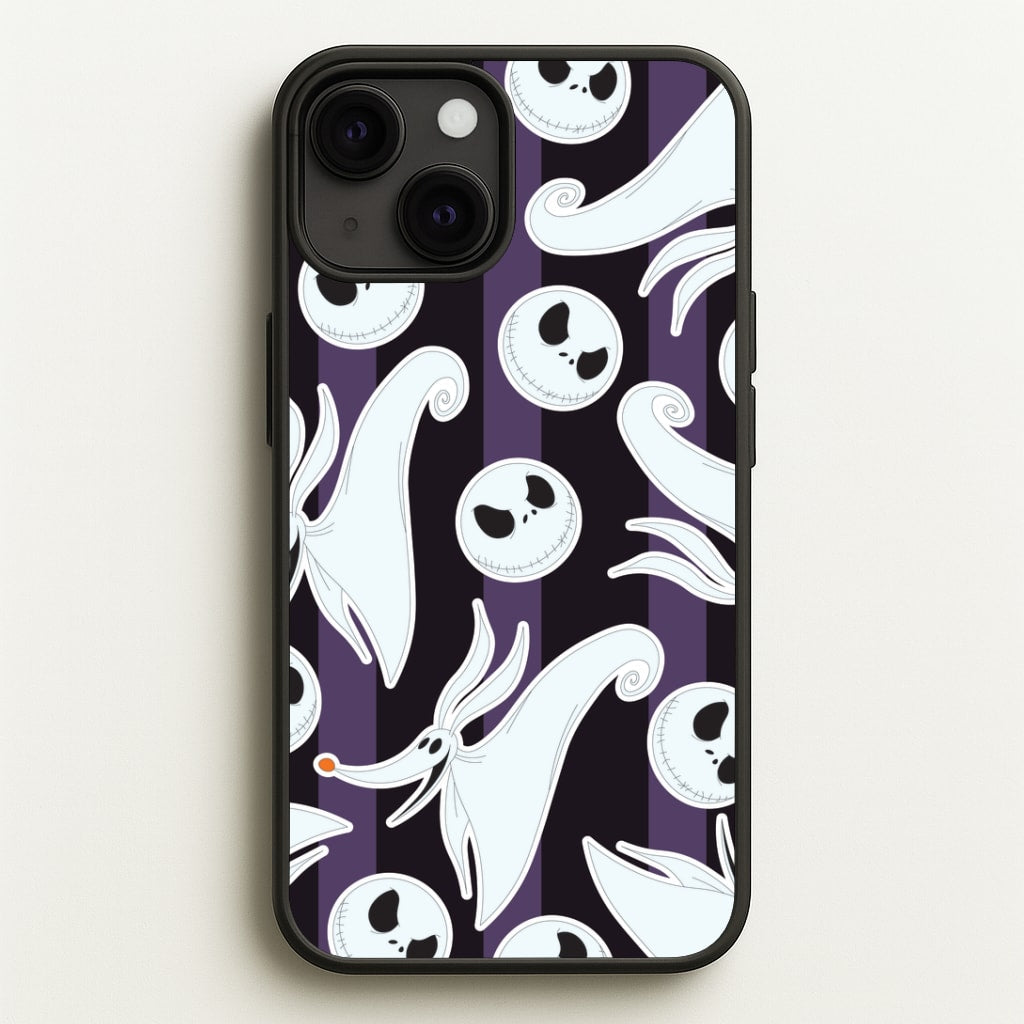 Skeleton Dog And Face Pattern iPhone 13 Case