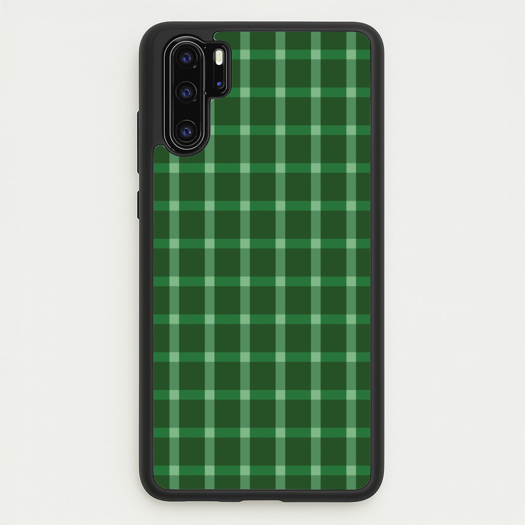 Dark Green Tartan Christmas Pattern Huawei P30 Pro Case