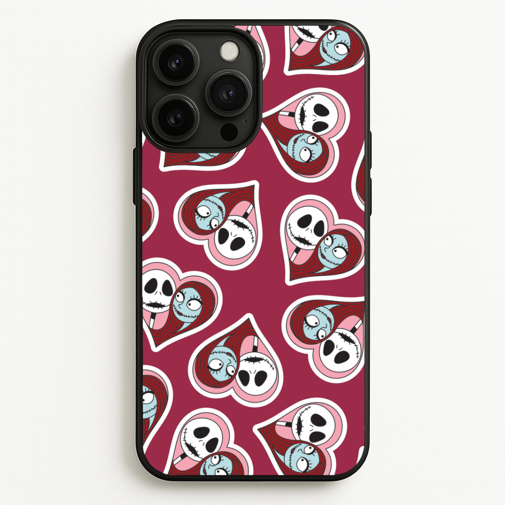 J And S Heart Pattern iPhone 13 Pro Max Case