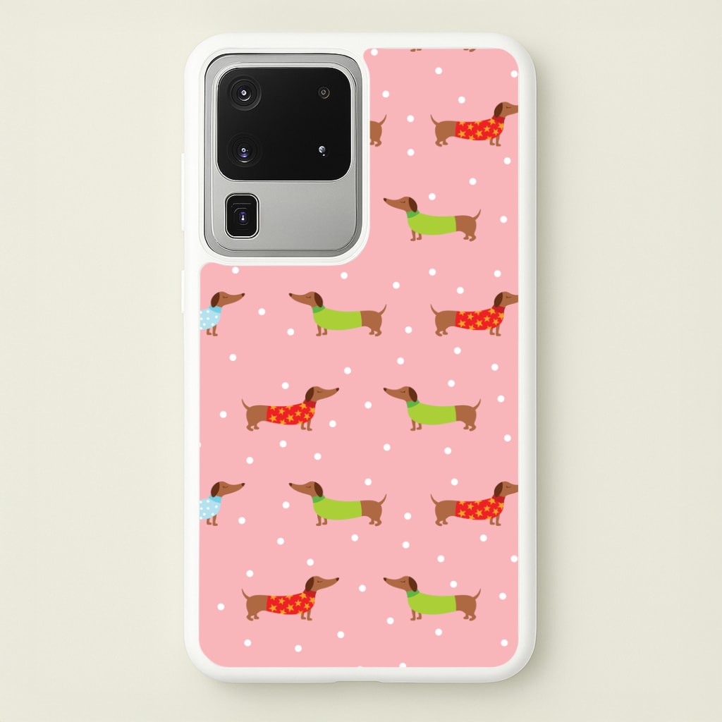 Christmas Jumpers Dachshund Pattern Galaxy S20 Ultra Case