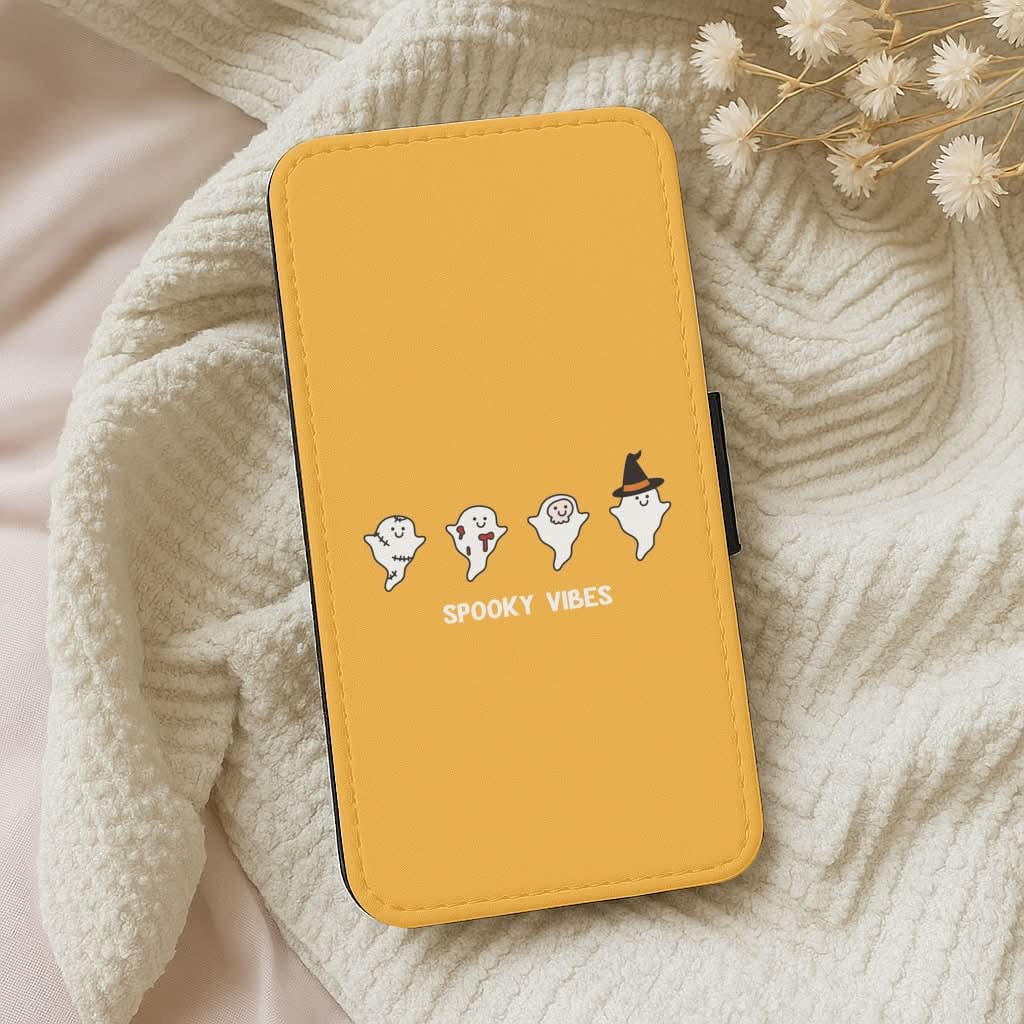 Spooky Vibes Ghosties II Leather Phone Case