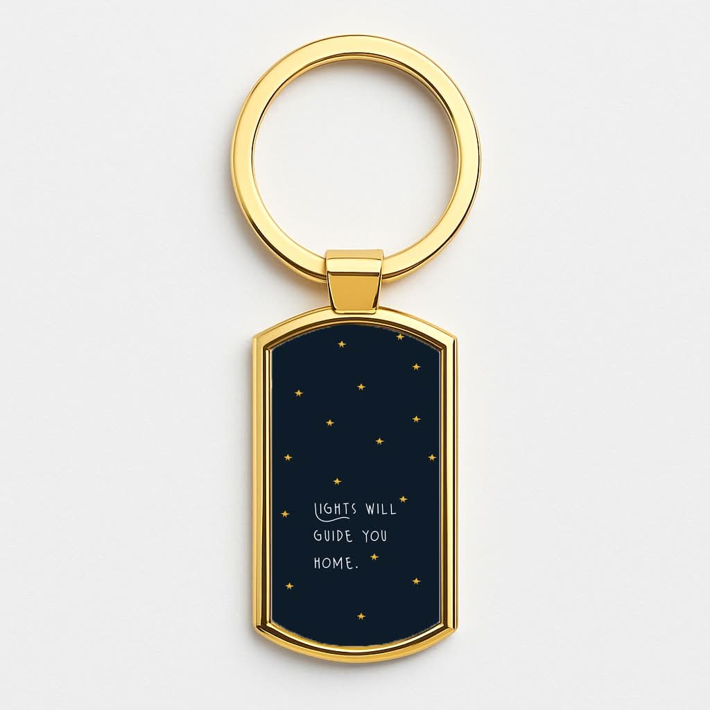 Lights Will Guide You Home Gold Keyring