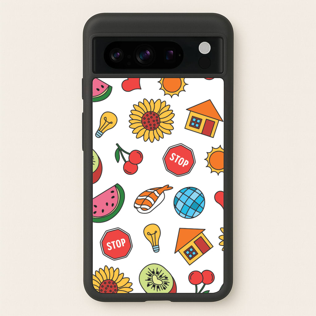 Harry Stickers Pattern Google Pixel 8 Pro Case