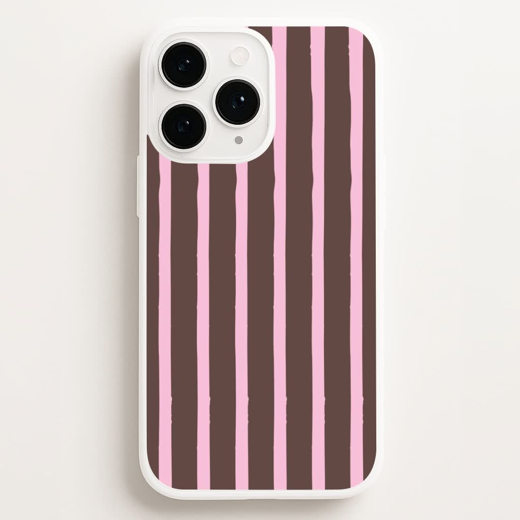 Chocolate & Strawberry Stripes Phone Case for Apple iPhone, Samsung Galaxy, Huawei and Google Pixel