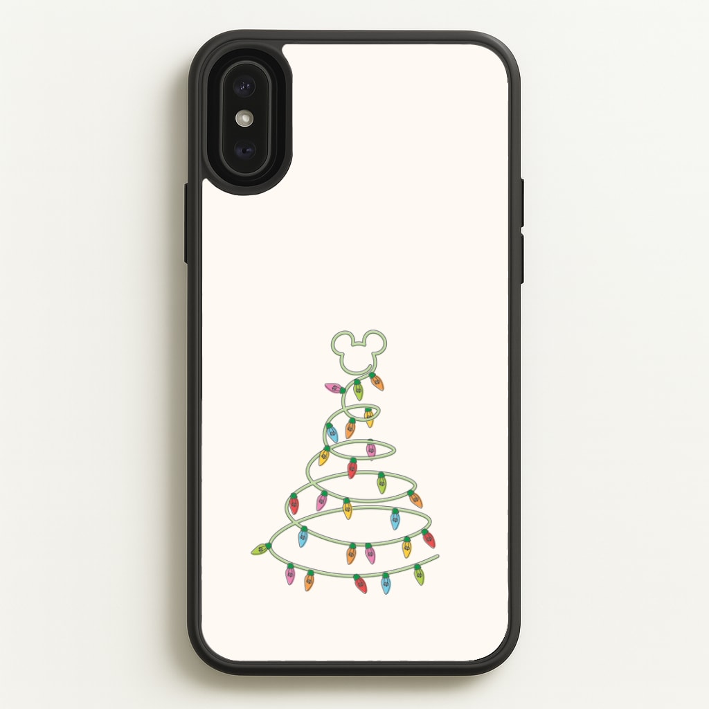 Cartoon Mouse Christmas Tree Lights iPhone XS Max Case