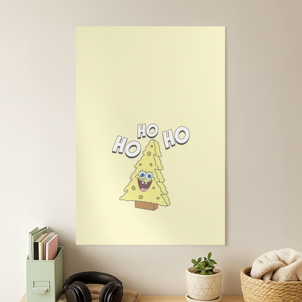Christmas Tree Cartoon Sponge Poster