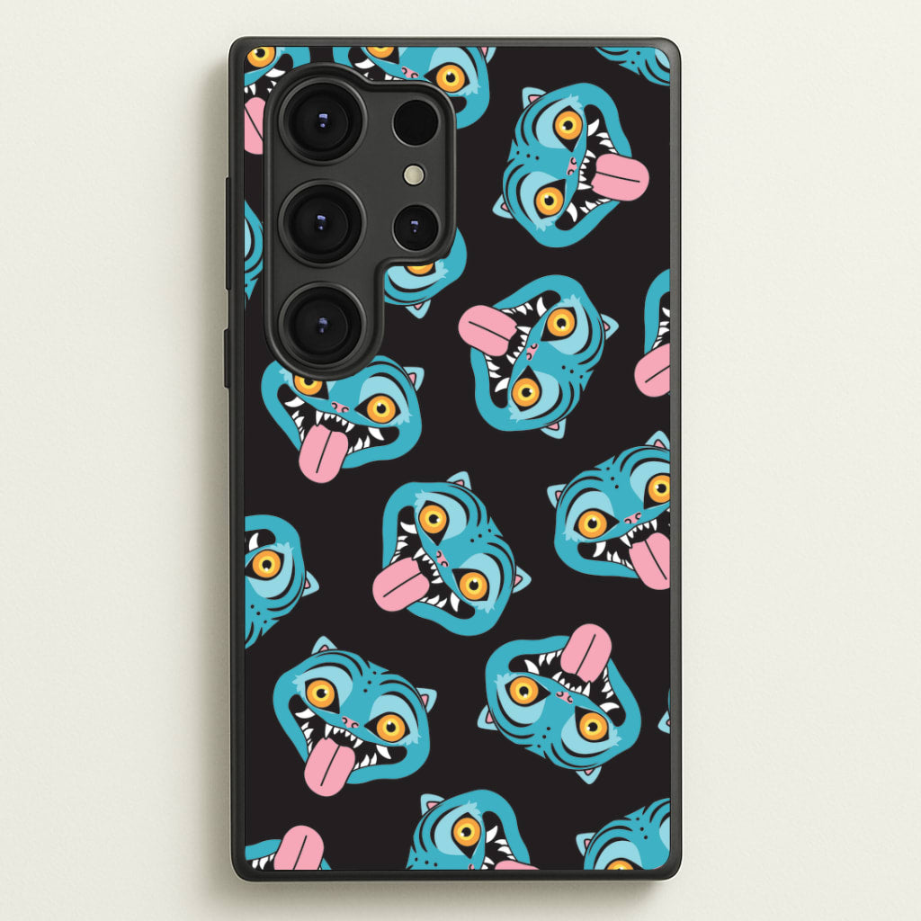 Demon Cat Pattern Galaxy S25 Ultra Case