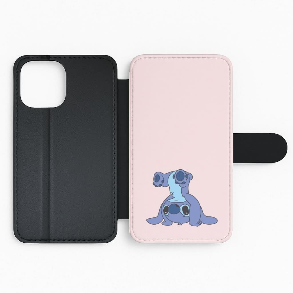 Cute Blue Alien Handstand Flip Phone Case