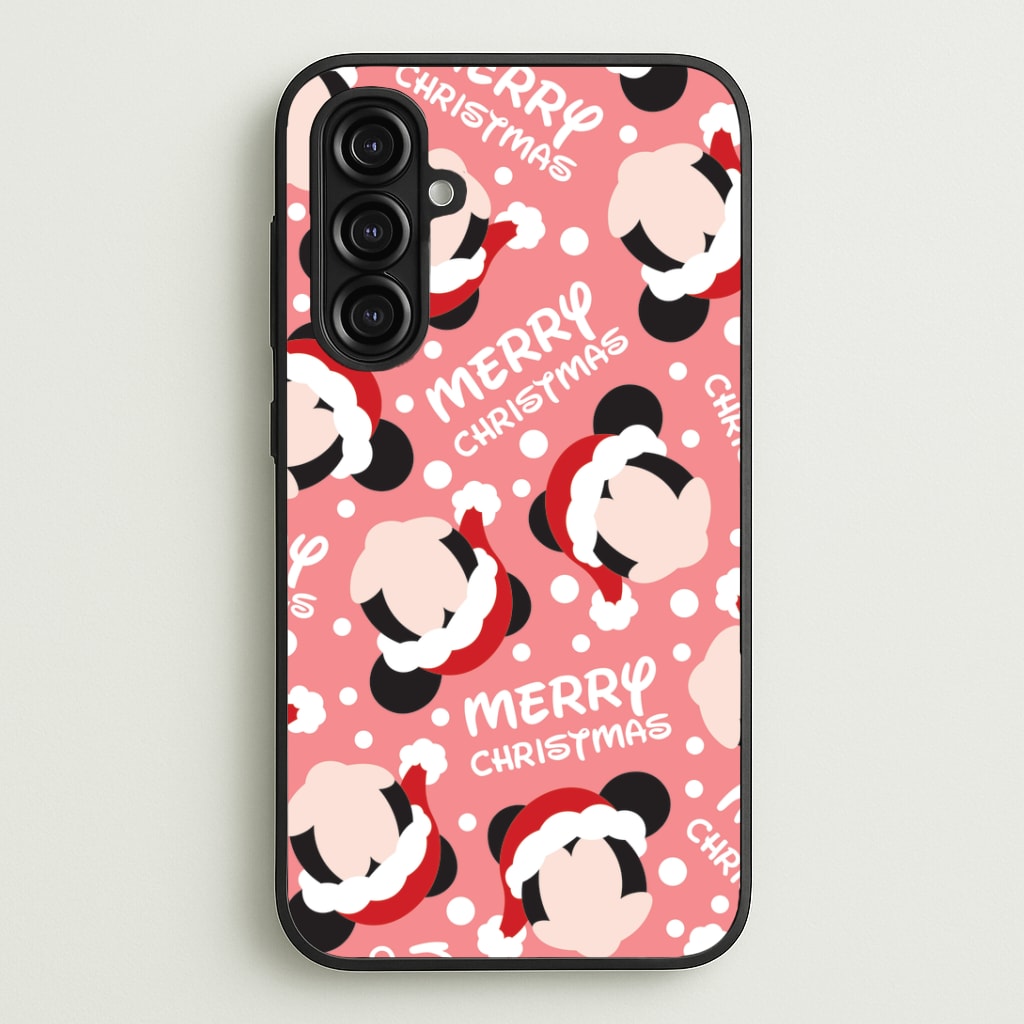 Merry Christmas Cartoon Mouse Pattern Galaxy A16 Case