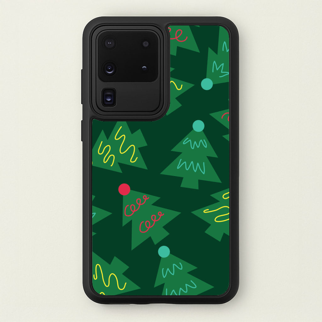Abstract Christmas Trees Pattern Galaxy S20 Ultra Case