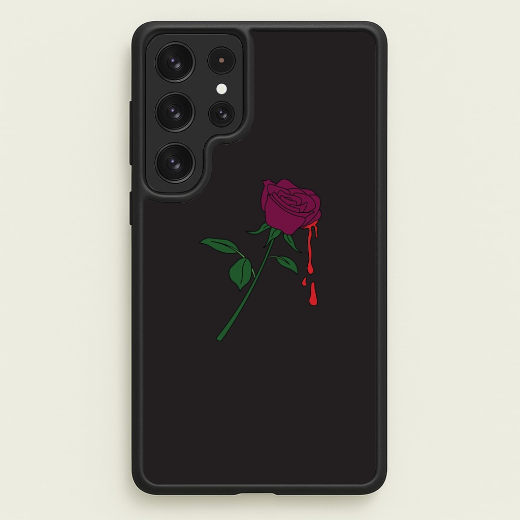 Dark Pink Rose Galaxy S23 Ultra Case