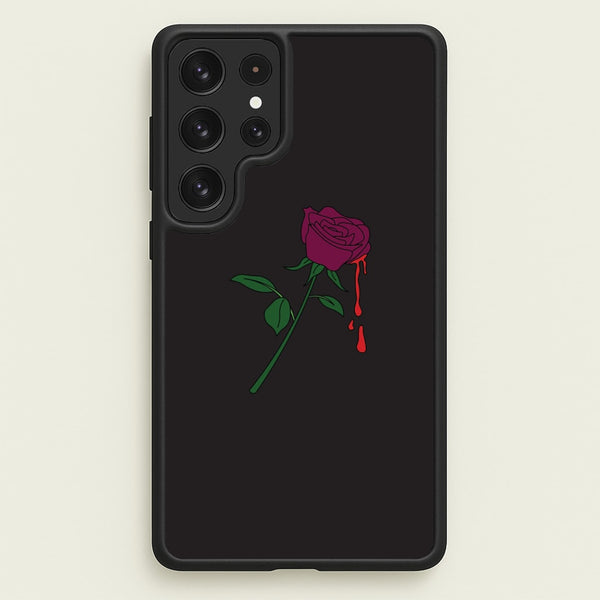 Dark Pink Rose Galaxy S22 Ultra Case