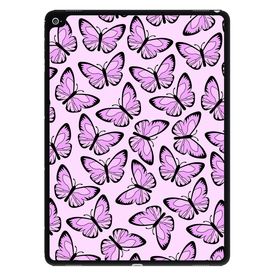 Pink And Black Butterfly - Butterfly Patterns iPad Case