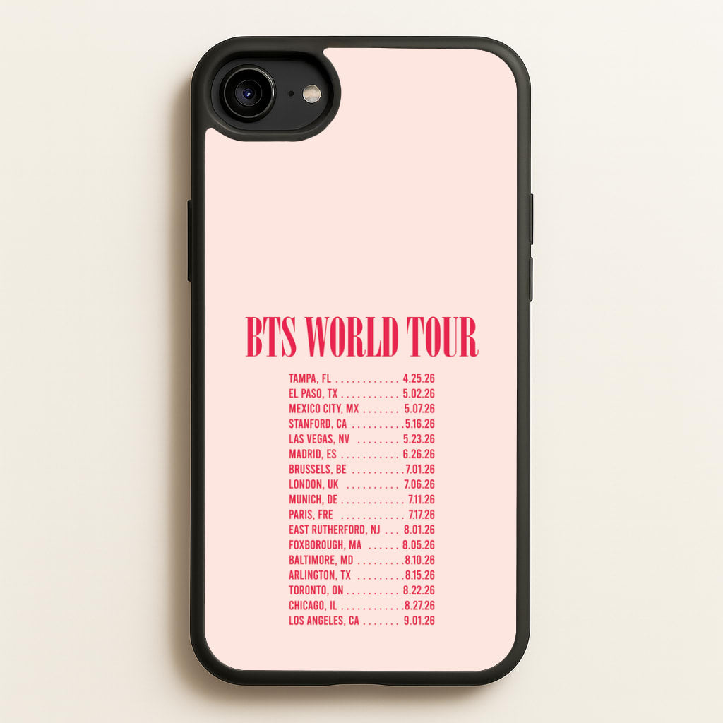 K-Pop Band World Tour List 2026 iPhone 6 / 7 / 8 / SE Case