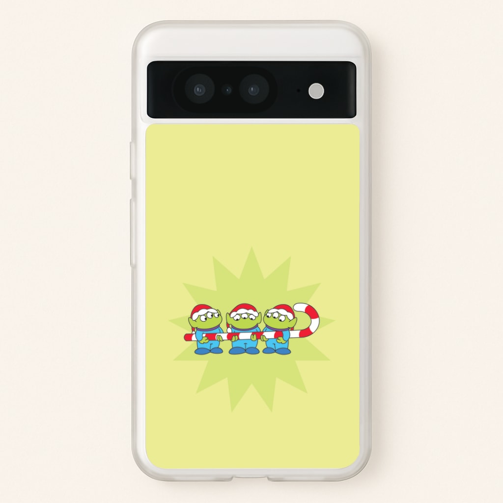 Cute Green Aliens Candycane Google Pixel 8 Case