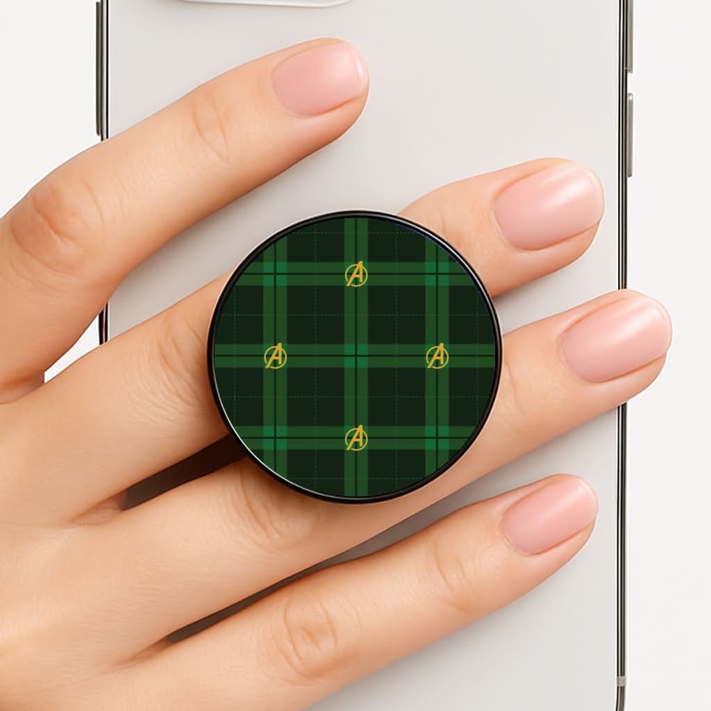 Superhero Team Green Tartan Pattern FunGrip