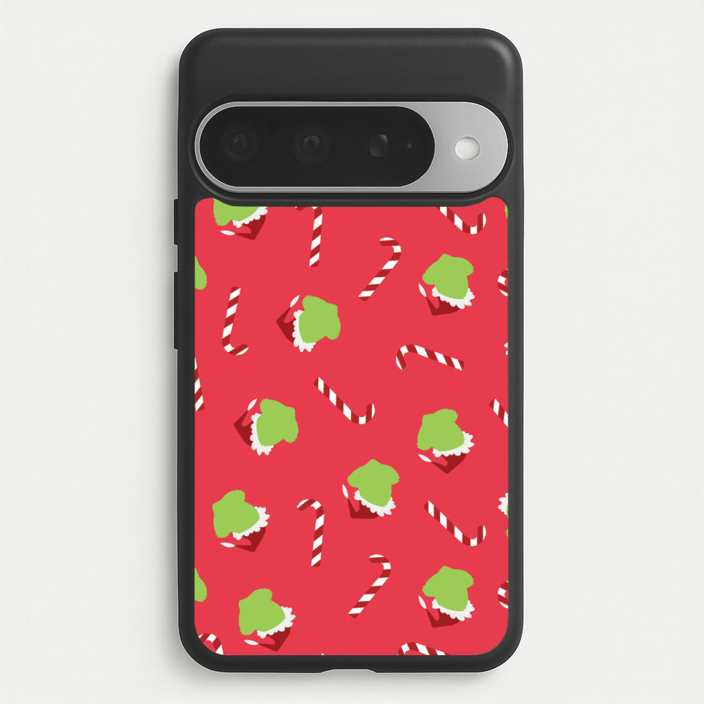 Green Creature And Candy Canes Pattern Google Pixel 10 Pro XL Case