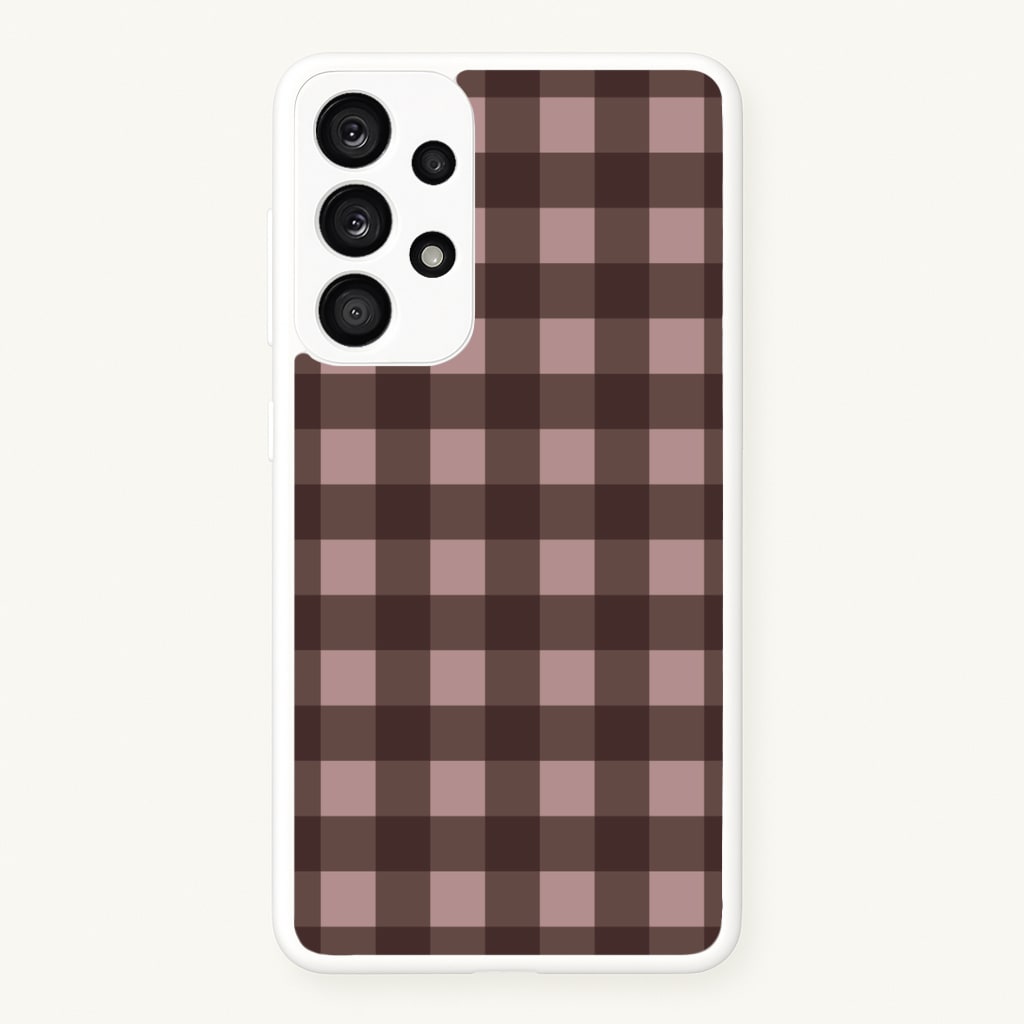 Chocolate Gingham Galaxy A53 Case