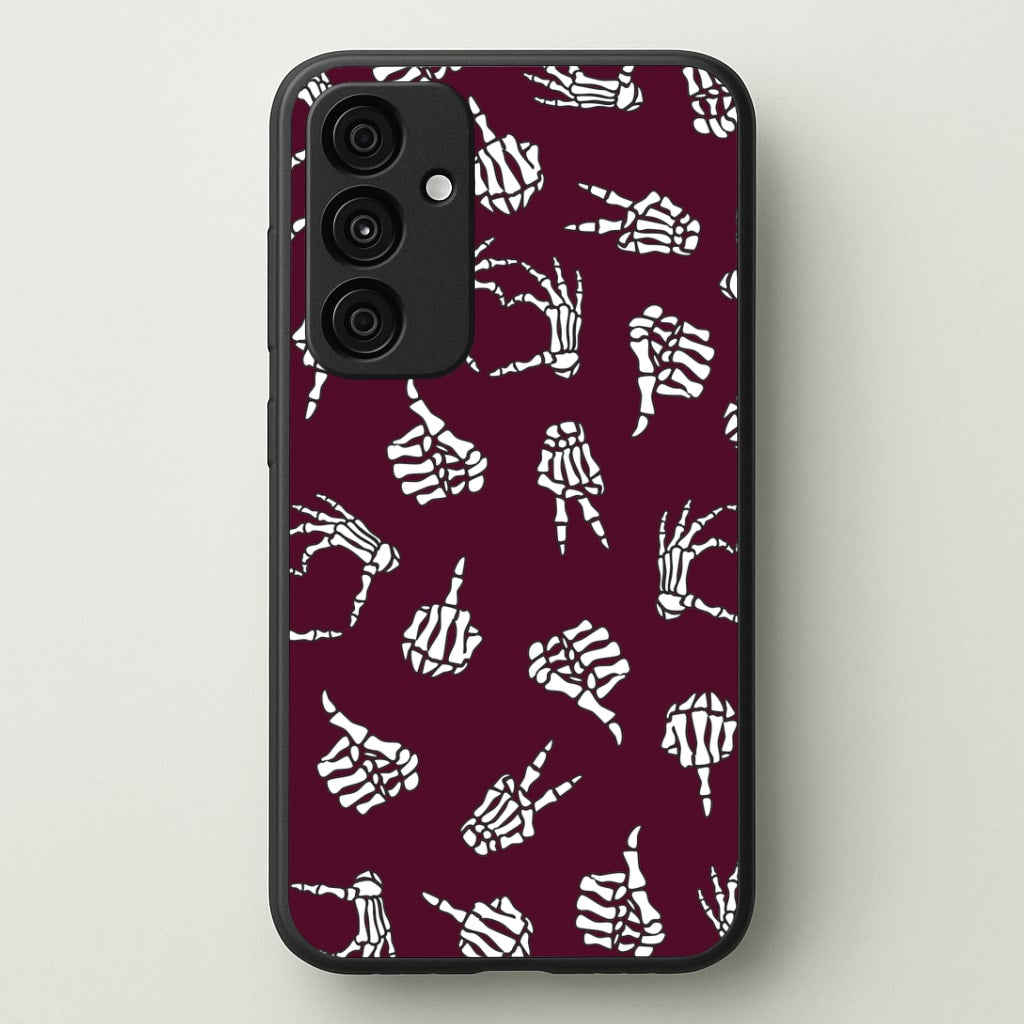 Skeleton Hands Pattern Galaxy A55 Case