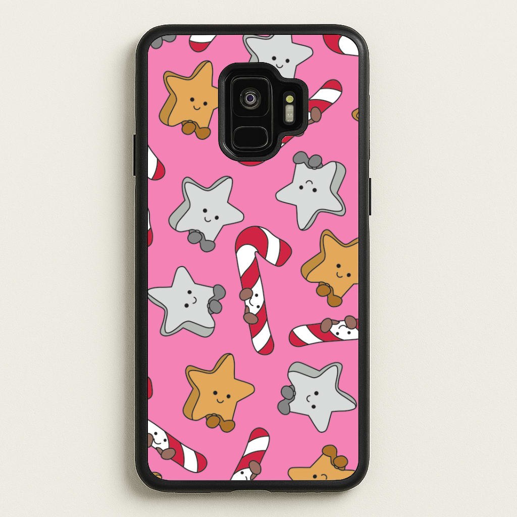 Pink Christmas Plushies Pattern Galaxy S9 Case