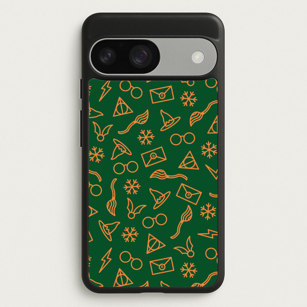 Christmas Wizard Icons Pattern Google Pixel 9 / 9 Pro Case