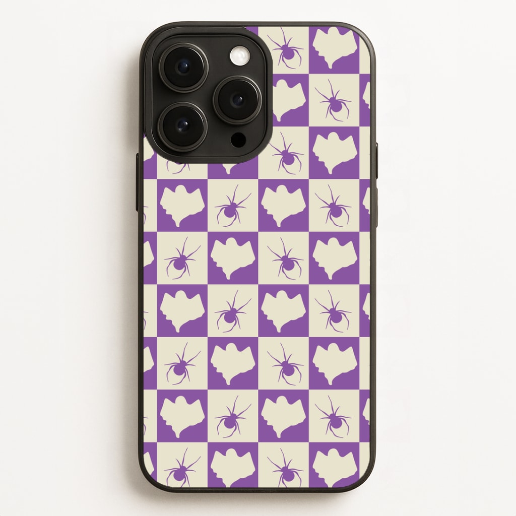 Spiders And Ghosts Checkered Pattern I iPhone 12 Pro Max Case