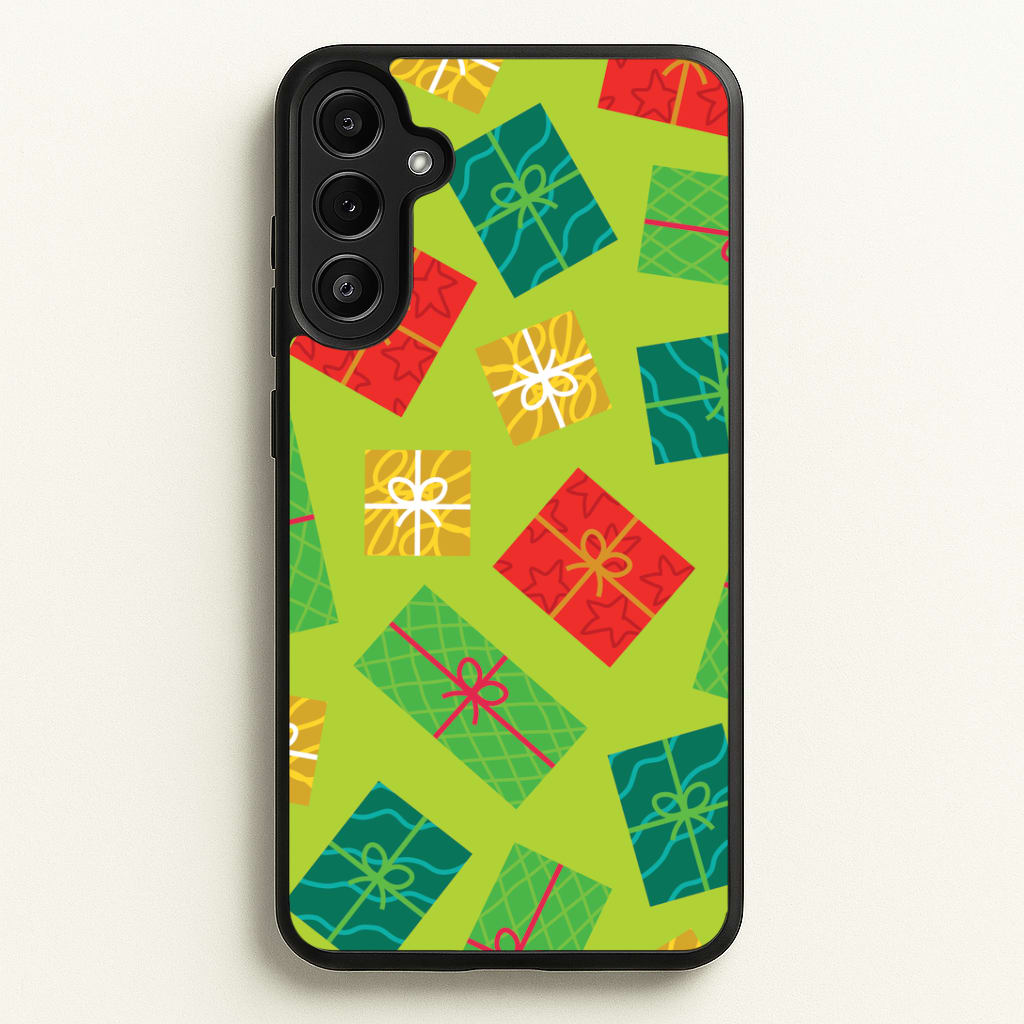 Colourful Abstract Christmas Presents Pattern Galaxy A34 Case