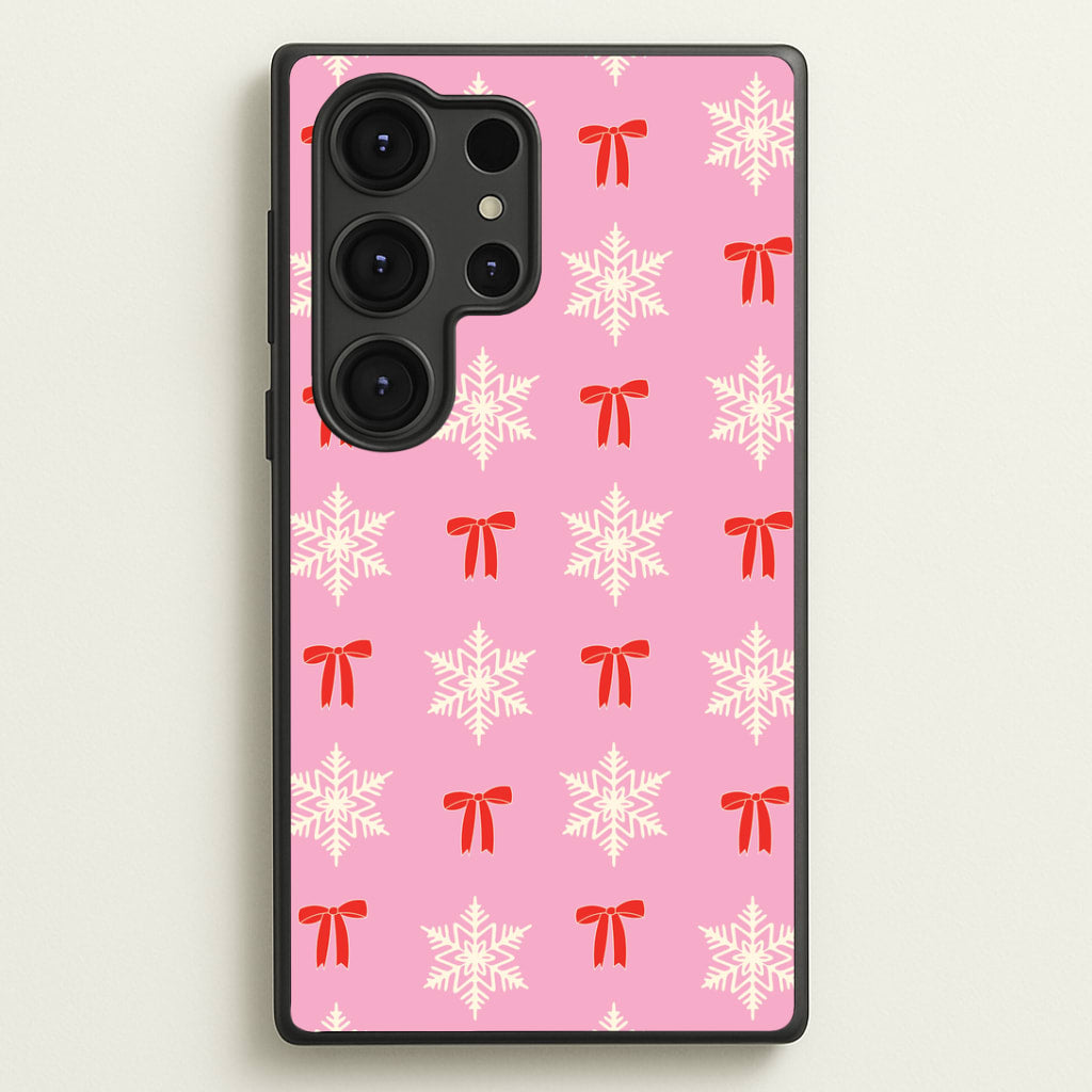 Coquette Bows And Snowflakes Pattern Galaxy S25 Ultra Case