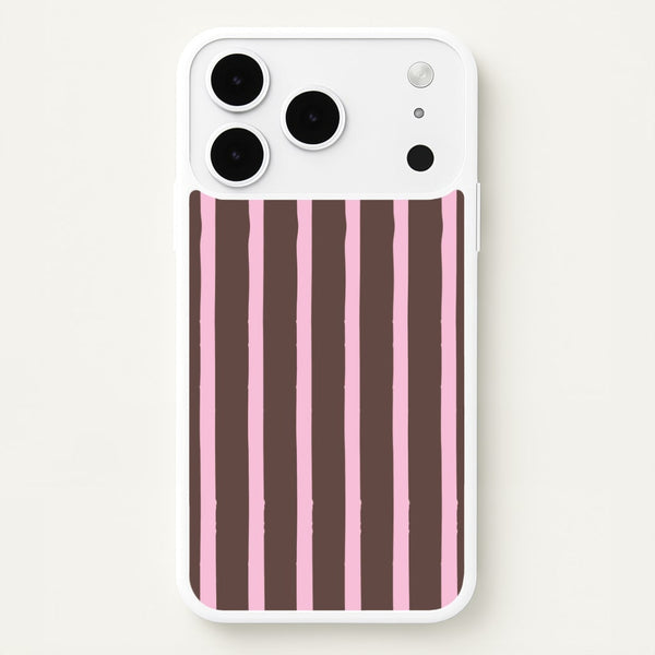 Chocolate & Strawberry Stripes iPhone 17 Pro Case