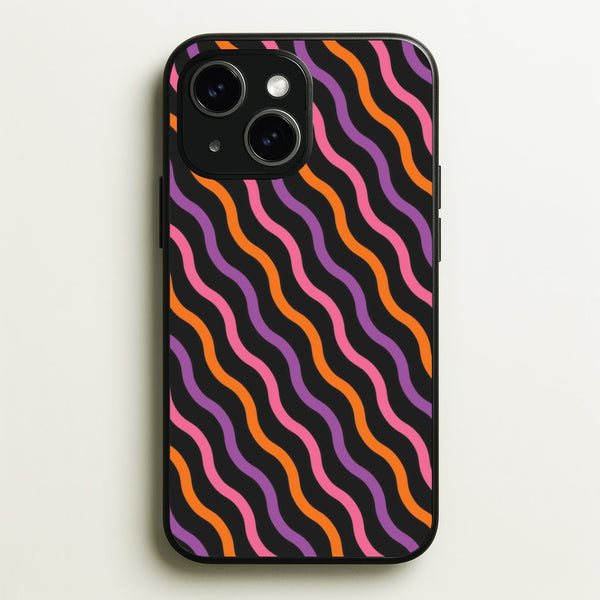 Wavy Abstract Halloween Pattern iPhone 15 Case