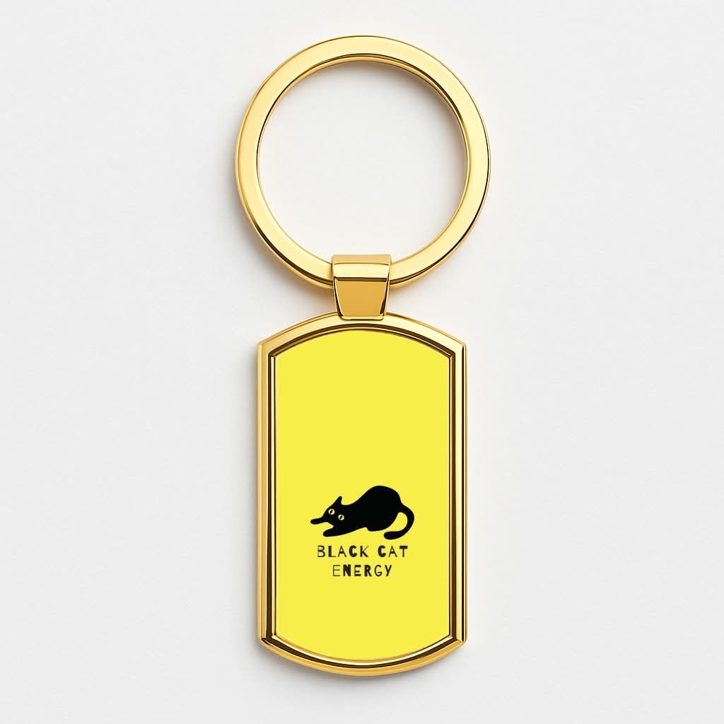 Black Cat Energy Gold Keyring