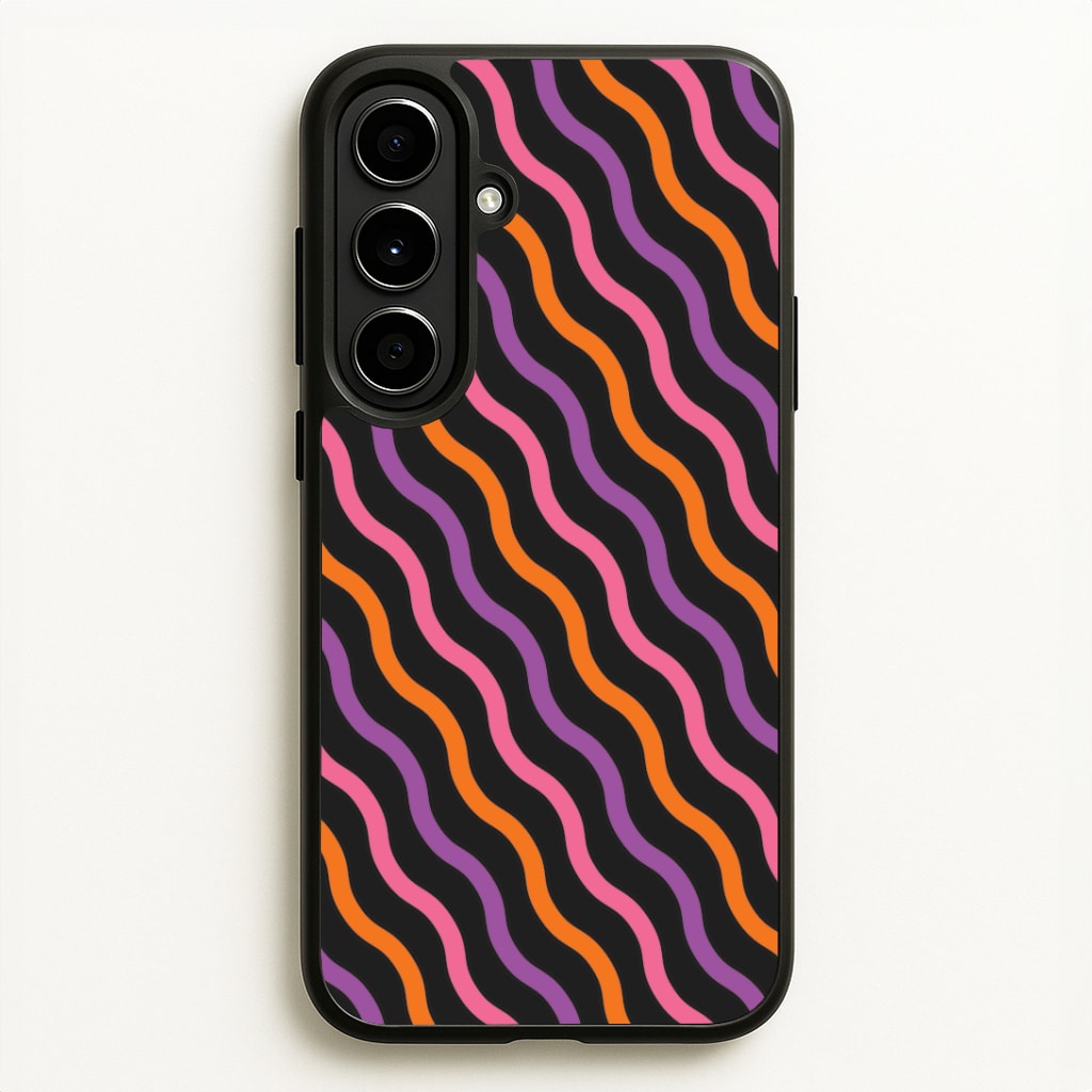 Wavy Abstract Halloween Pattern Galaxy A56 Case