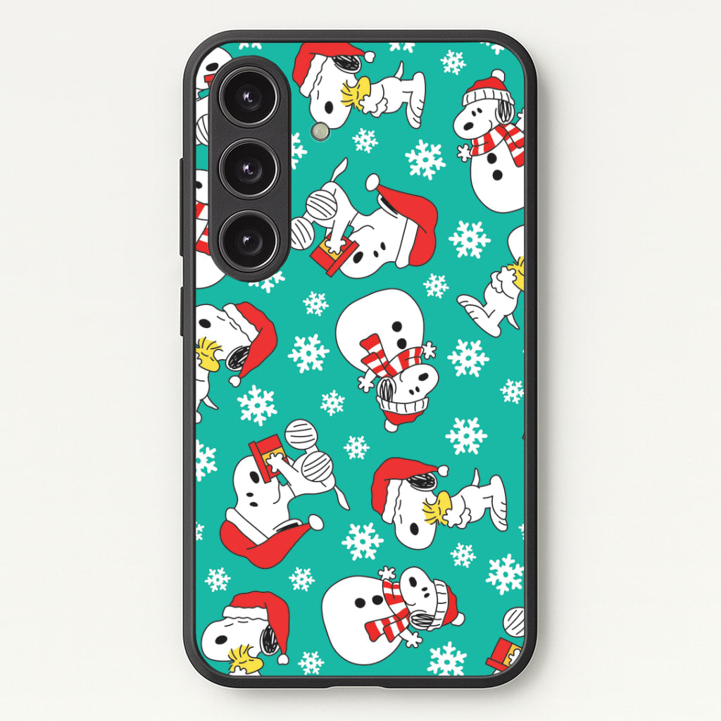 Christmas Cartoon Beagle Pattern Galaxy S25 Plus Case