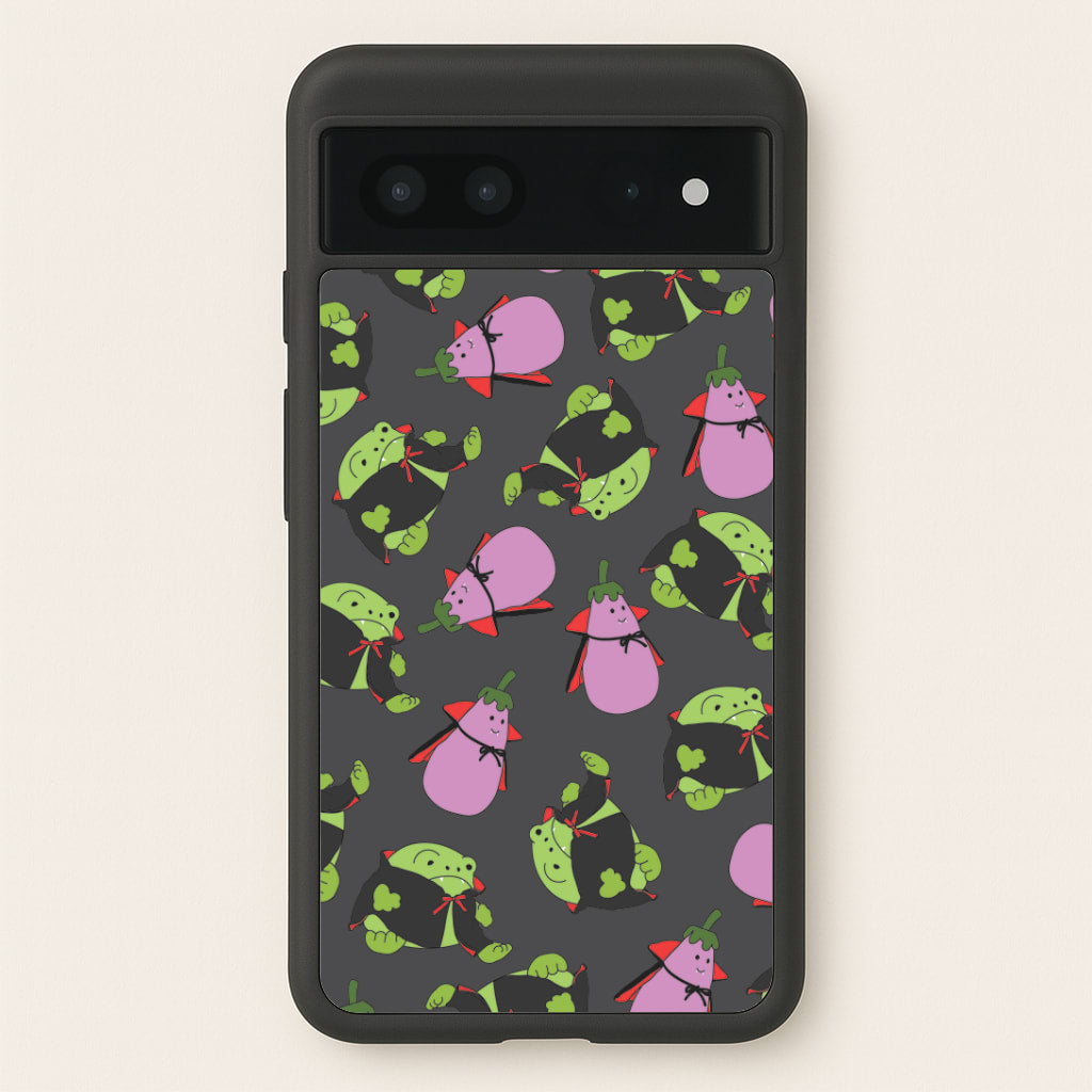 Vampire Frogs And Vegetables Pattern - Halloween Google Pixel 7 Case