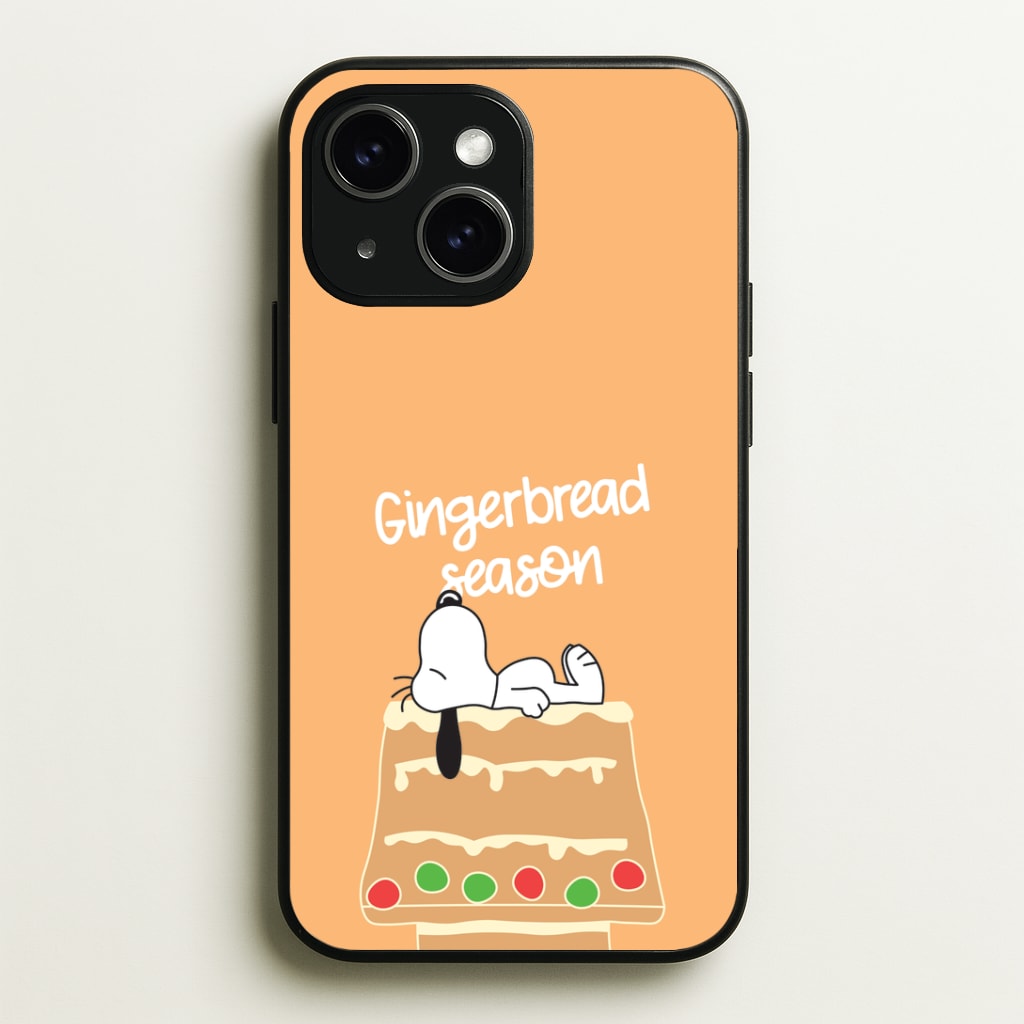 Cartoon Beagle Gingerbread House iPhone 15 Case