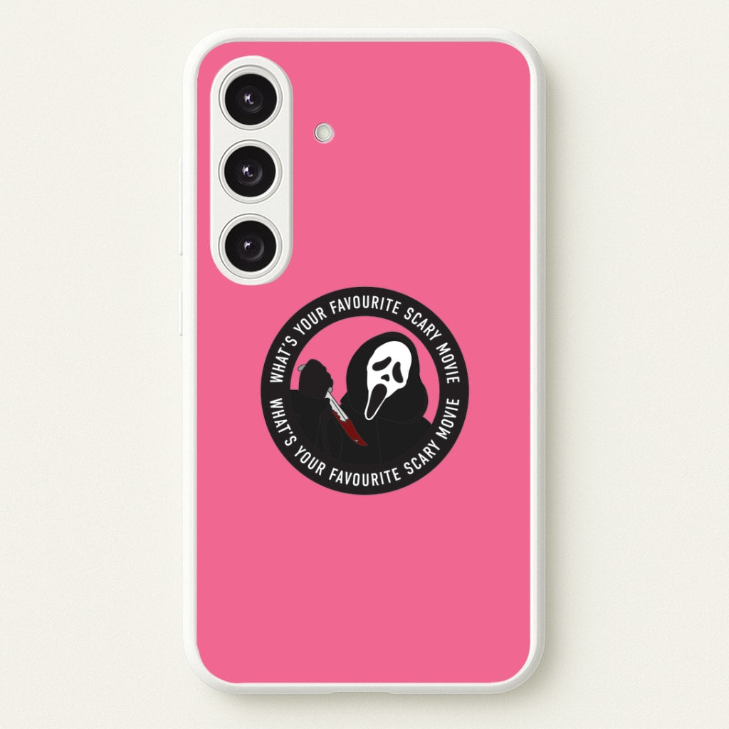 What's Your Favourite Scary Movie Badge Galaxy S24 Plus Case