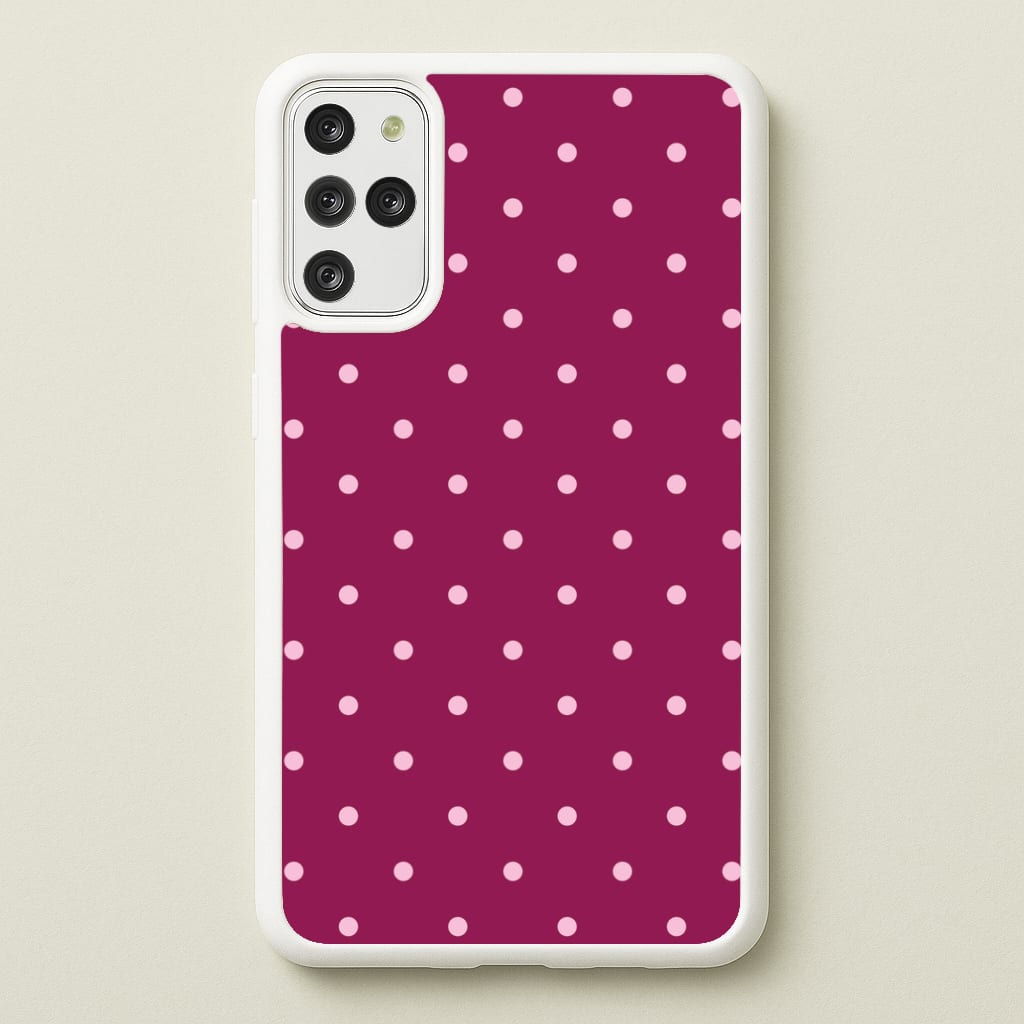 Raspberry Polka Dots Galaxy S20 Plus Case