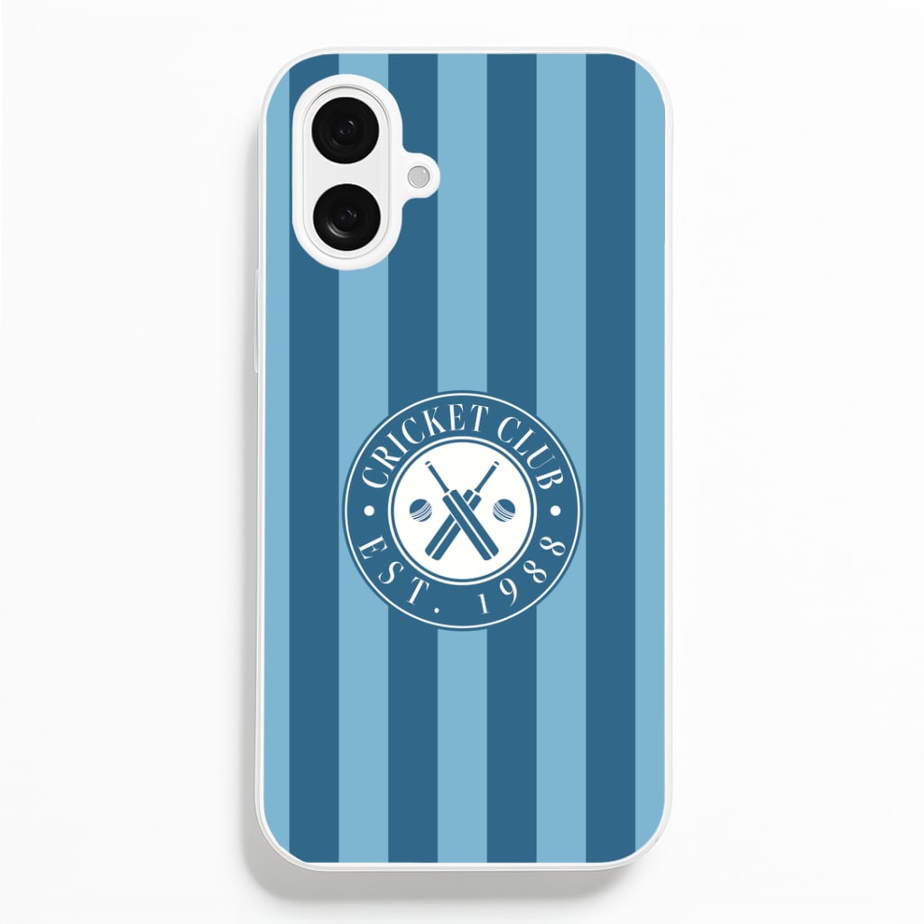 Stripey Cricket Badge iPhone 16 Plus Case