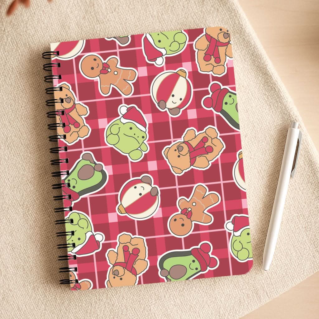 Christmas Plushies Tartan Pattern Notepad