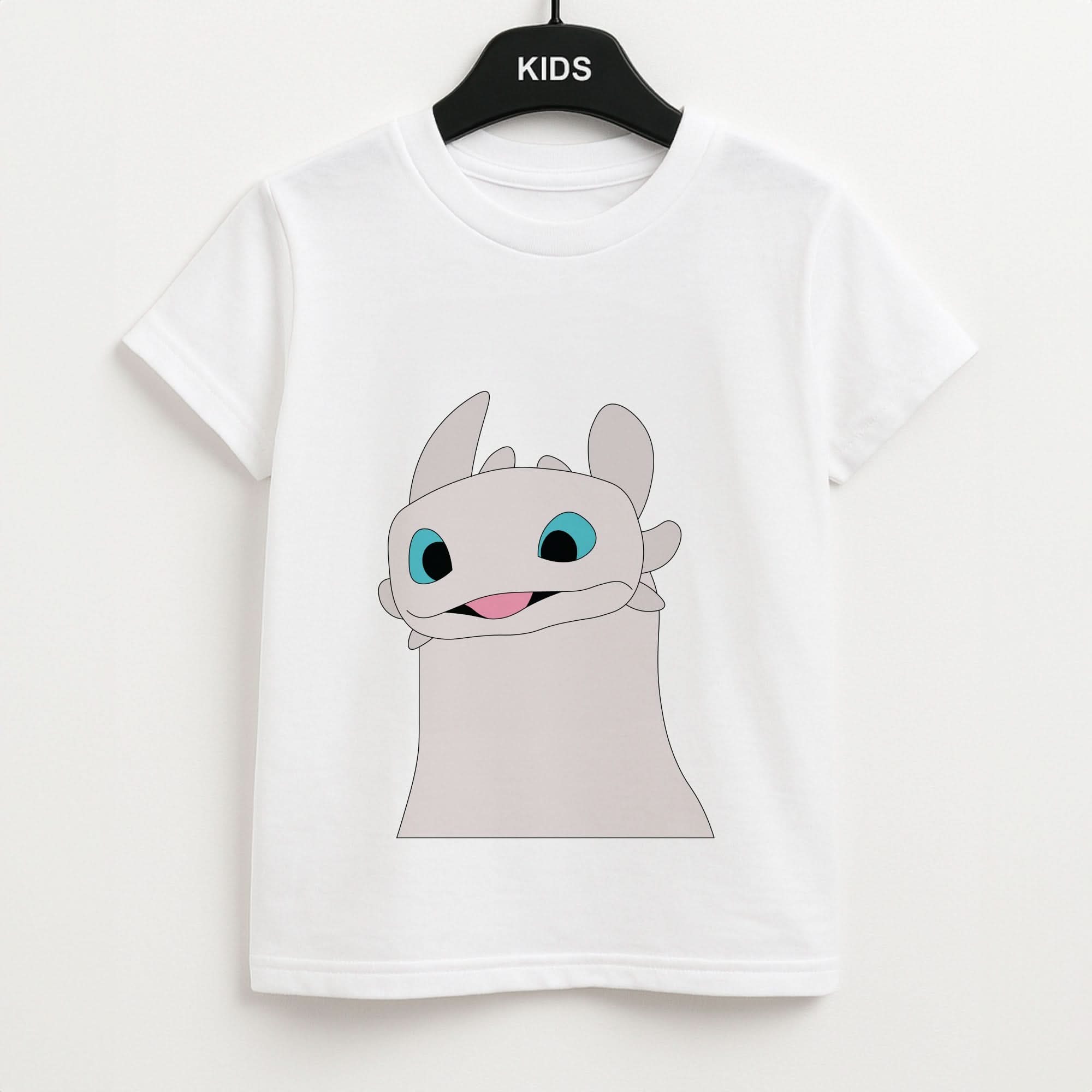 White Fury Dragon Kids Unisex T-Shirt