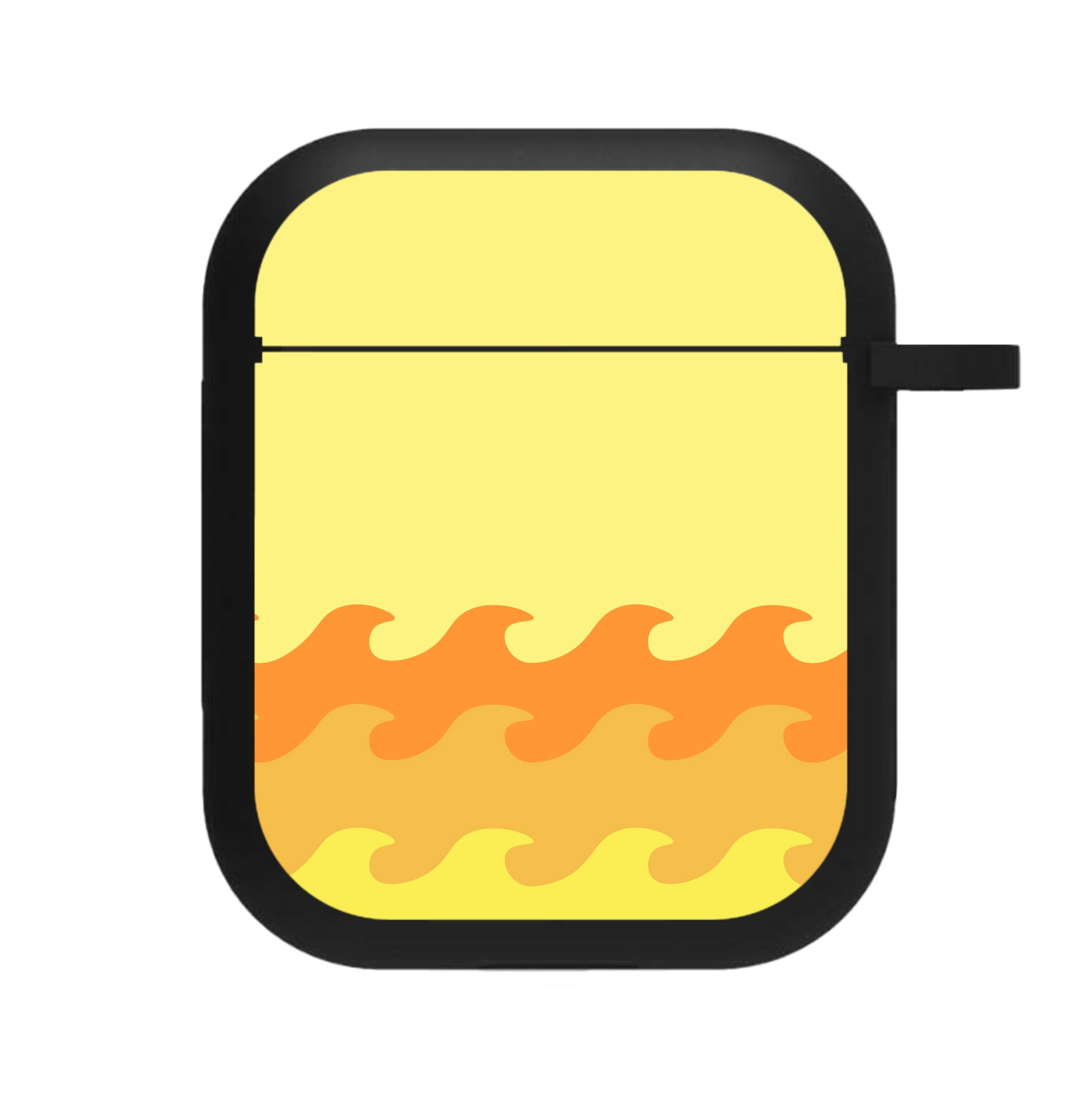 Orange Beach Waves Pattern AirPods Case